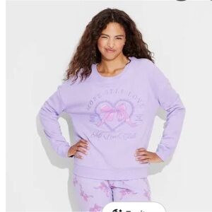 Zoe+Liv Women's Self Love Bow Cozy Graphic Sweatshirt Size Small
